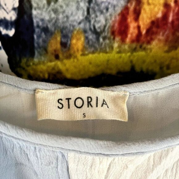 Storia Spaghetti Strap Multi Color Striped Tank Top Shirt Blouse Small - Picture 4 of 6